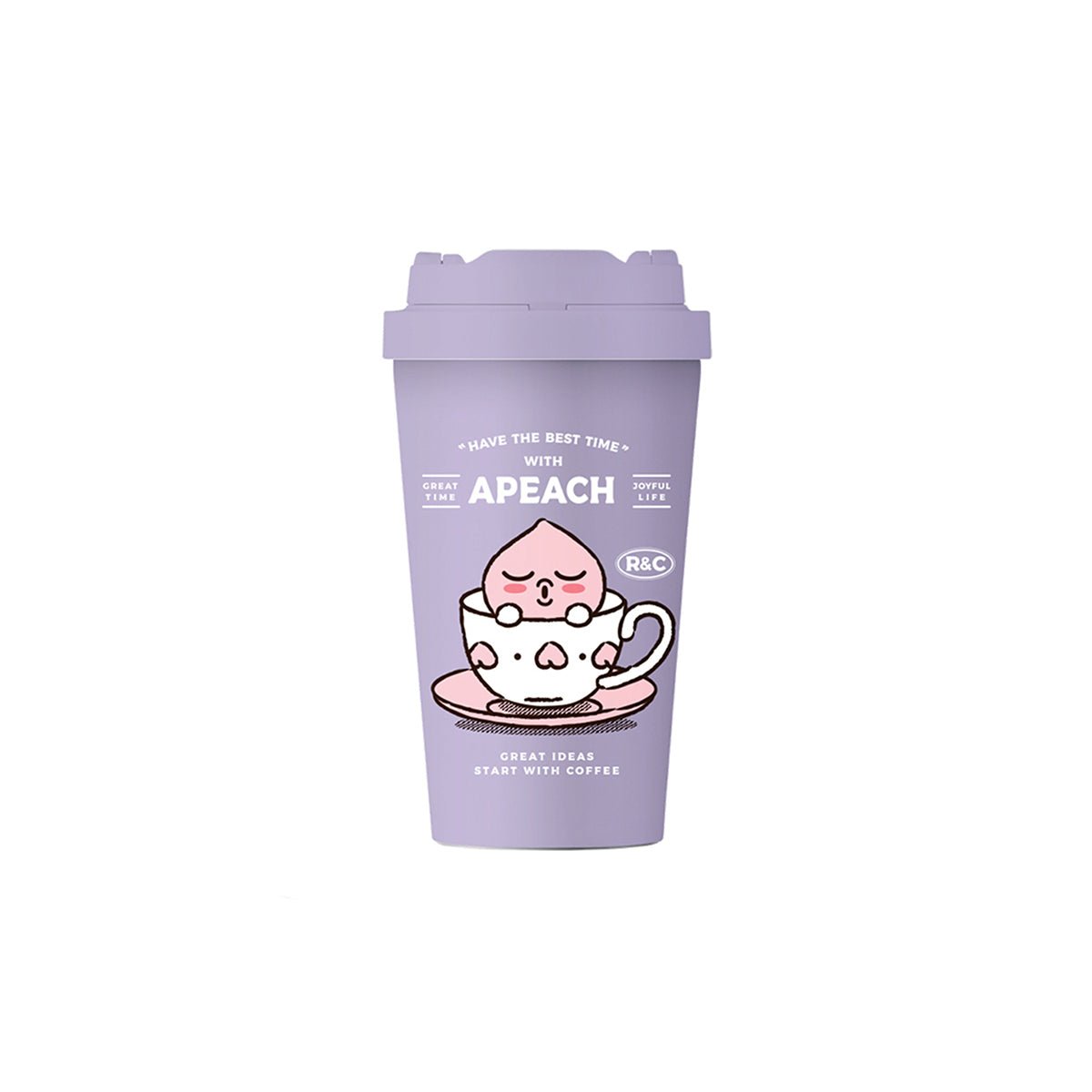 KAKAO FRIENDS Apeach Vitality Onetouch 400ml Purple Insulated Travel Coffee Mug