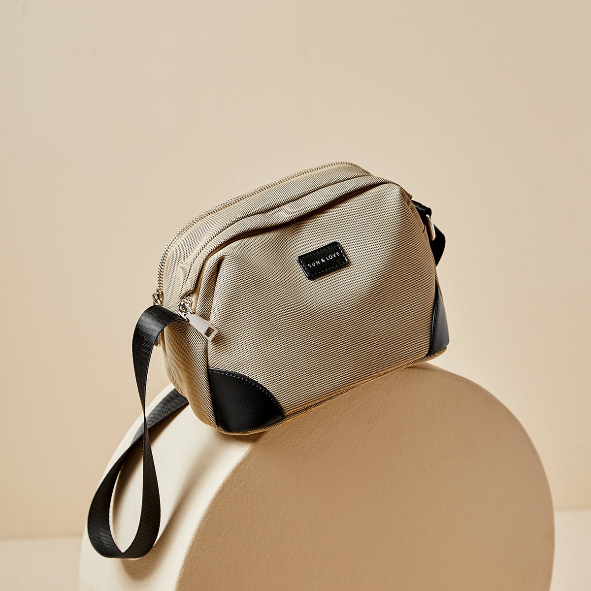 Khaki Sun & Love Chest Bag