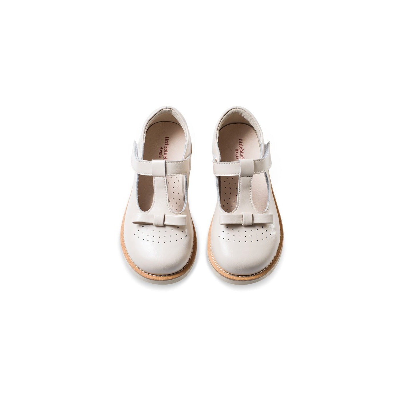 Little Bow Girl White Soft Sole T Bar Shoes