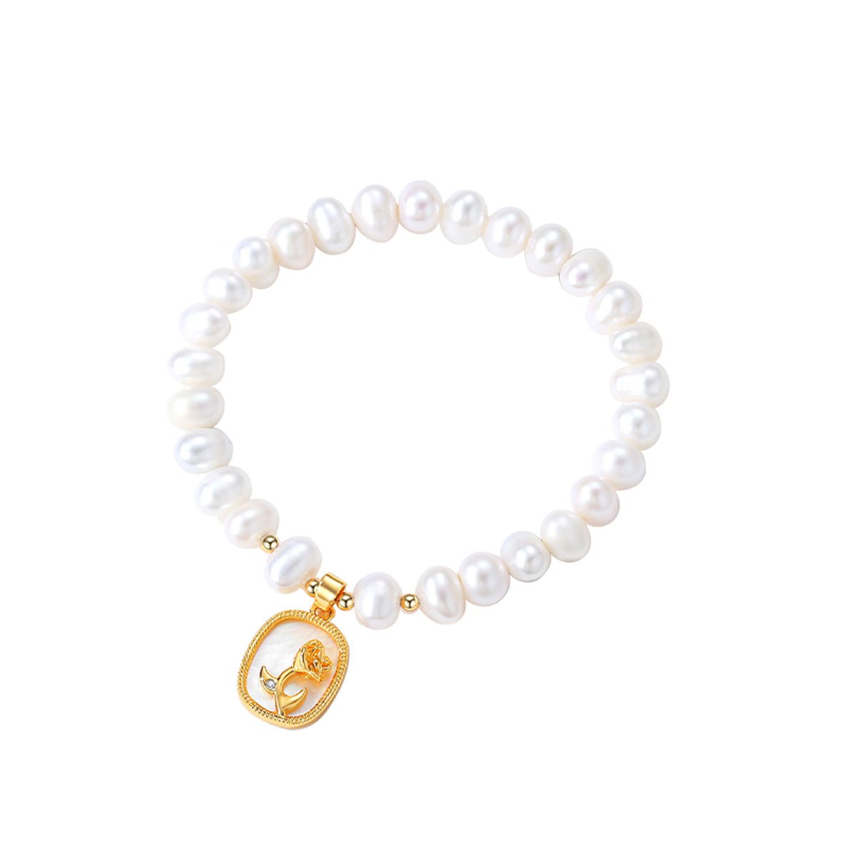 Lumier Rose Pearl Gold Bracelet