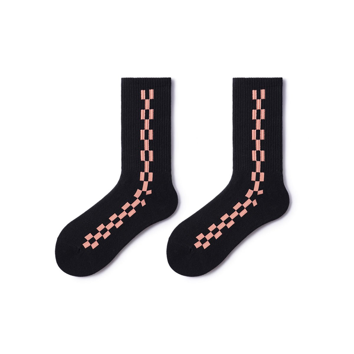 Neon Pink All-season Women 5pcs Crew Socks Set