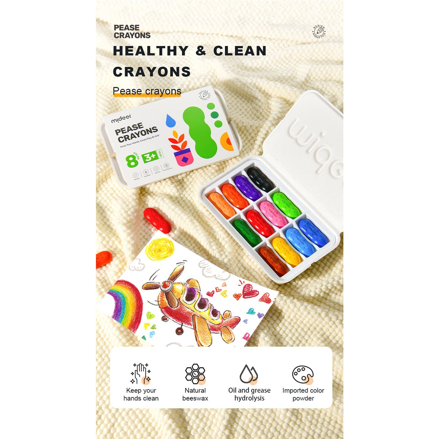 Pease Crayons 8 Colors