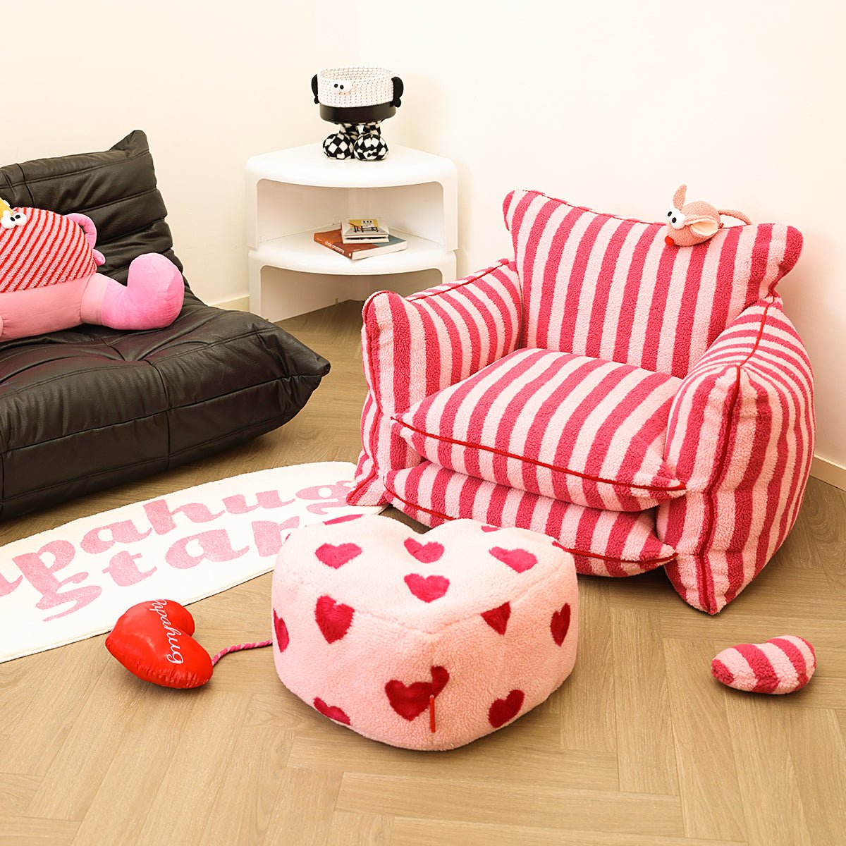 Pink Love Heart Stool