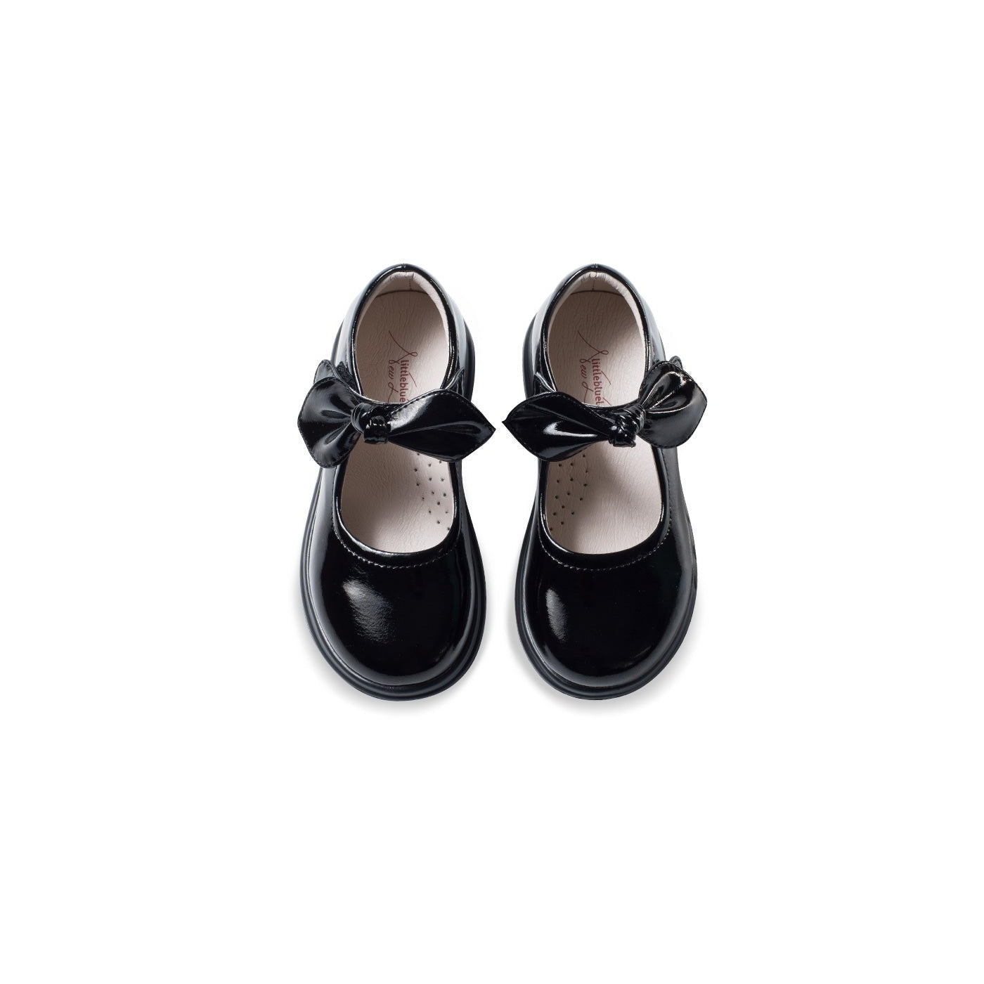 Pretty Bow Soft Sole Girl Patent Black School Shoes