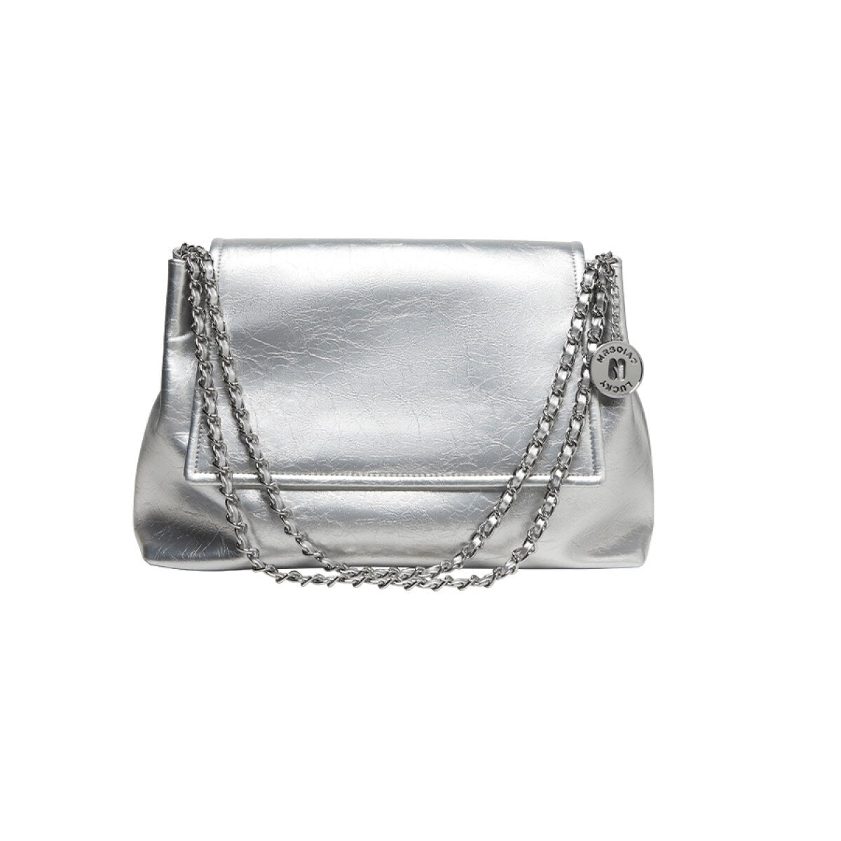 Sleek Chained Silver Shoulder Bag