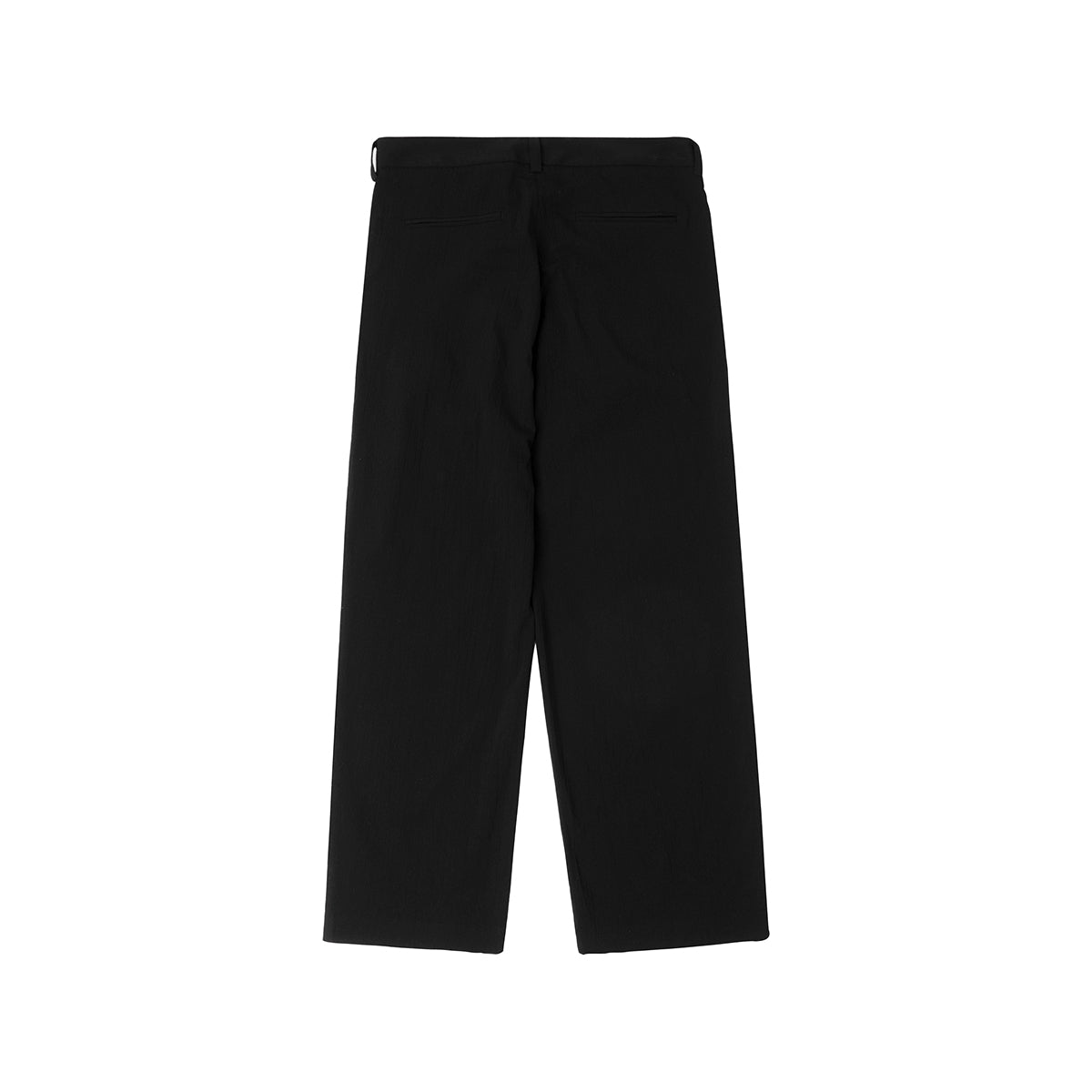 Straight Strap Wide Fit Black Tailored Pants