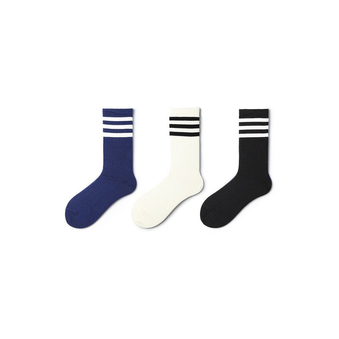 Three Stripes All-season Men 3pcs Sport Over-calf Socks Set