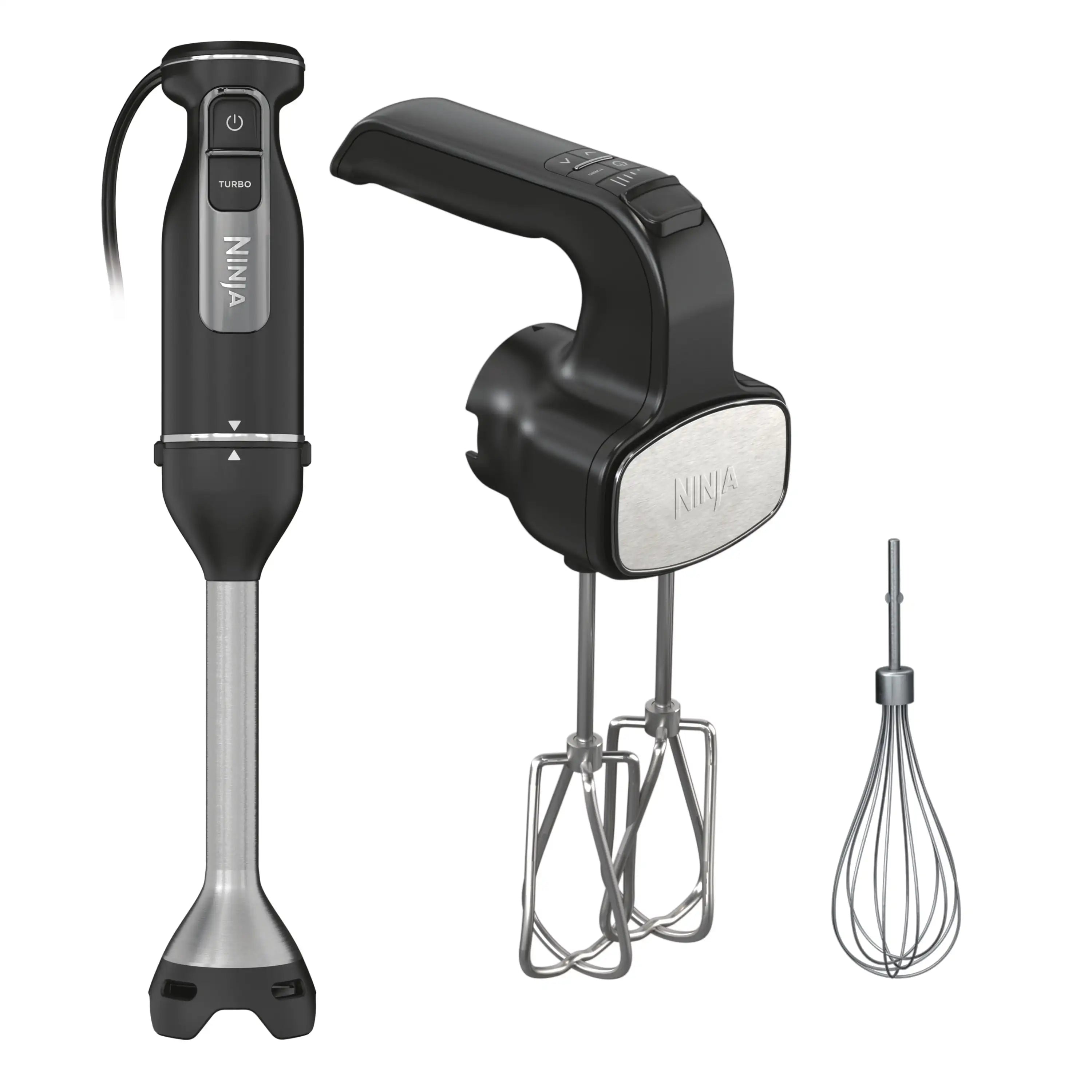 Ninja Foodi Power Mixer System, Black Immersion Blender and Hand-Mixer Combo, CI100