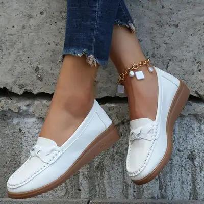 Weave Wedge Heeled Loafers