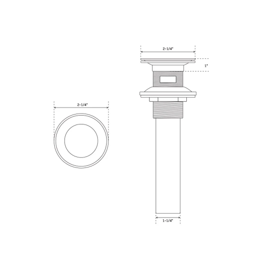 New Extended Press Type Pop-Up Bathroom Drain with Overflow Hole - Signature Hardware