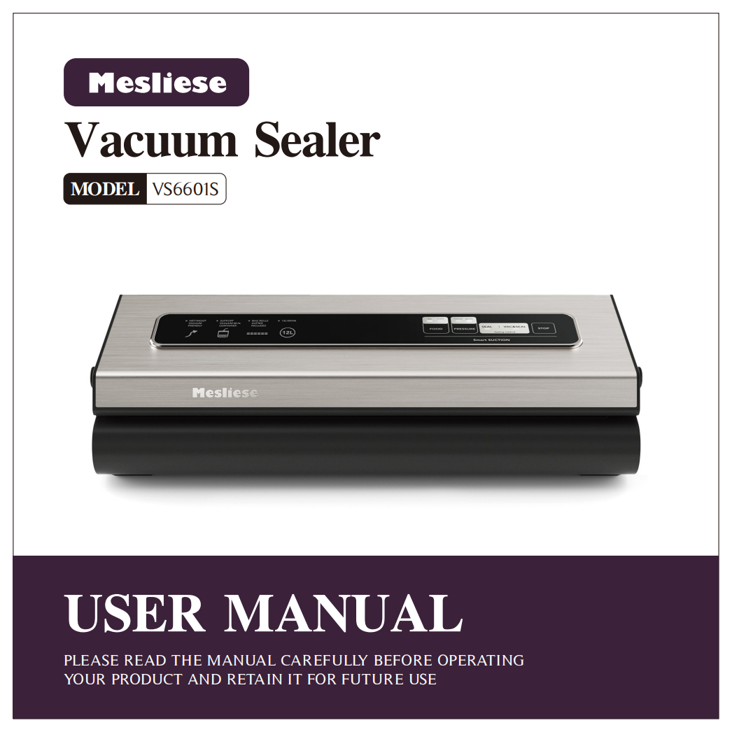 Mueller MFFVS-01 Vacuum Sealer Machine User Guide