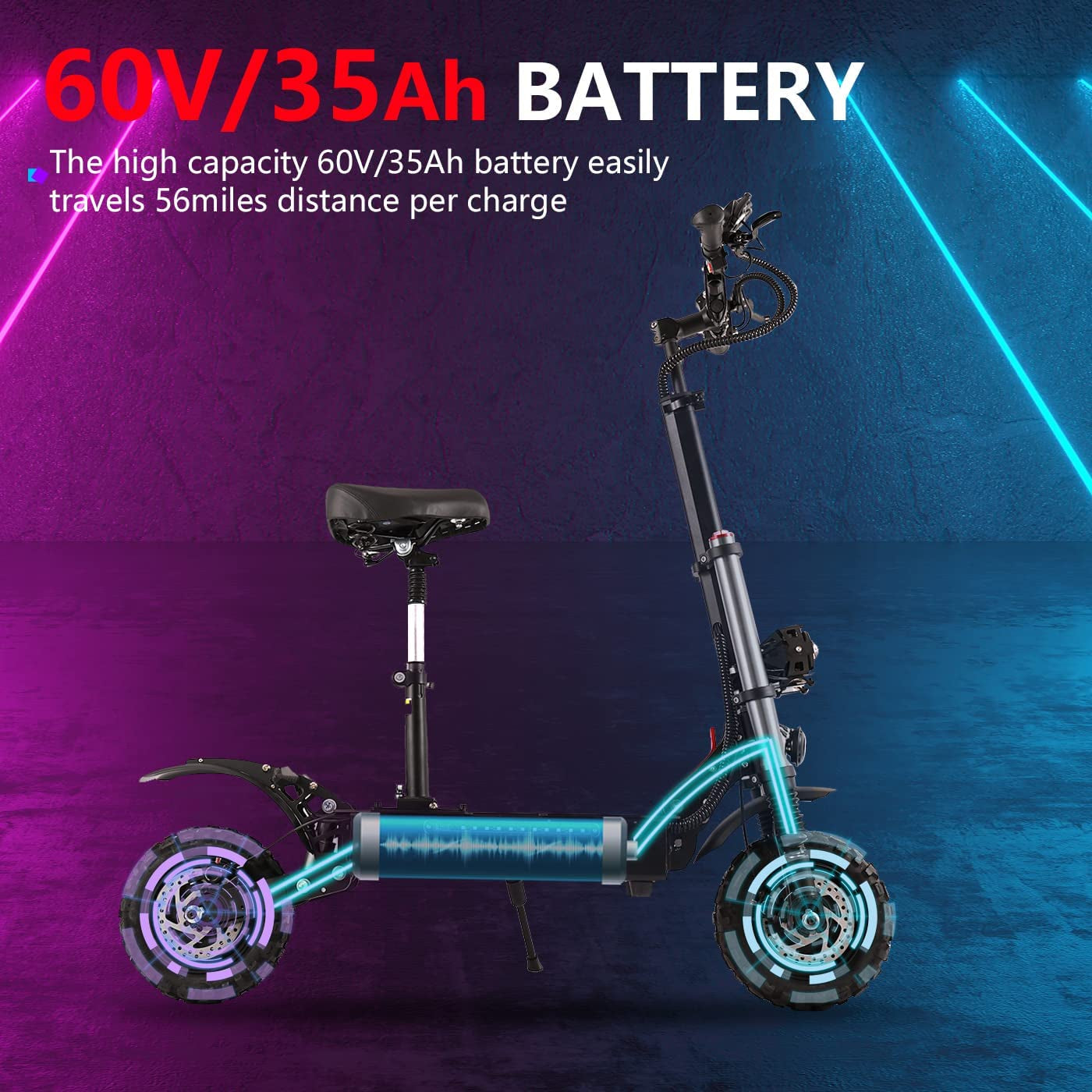 DailySports Electric Scooter Adults 50 MPH, 5600W Motor