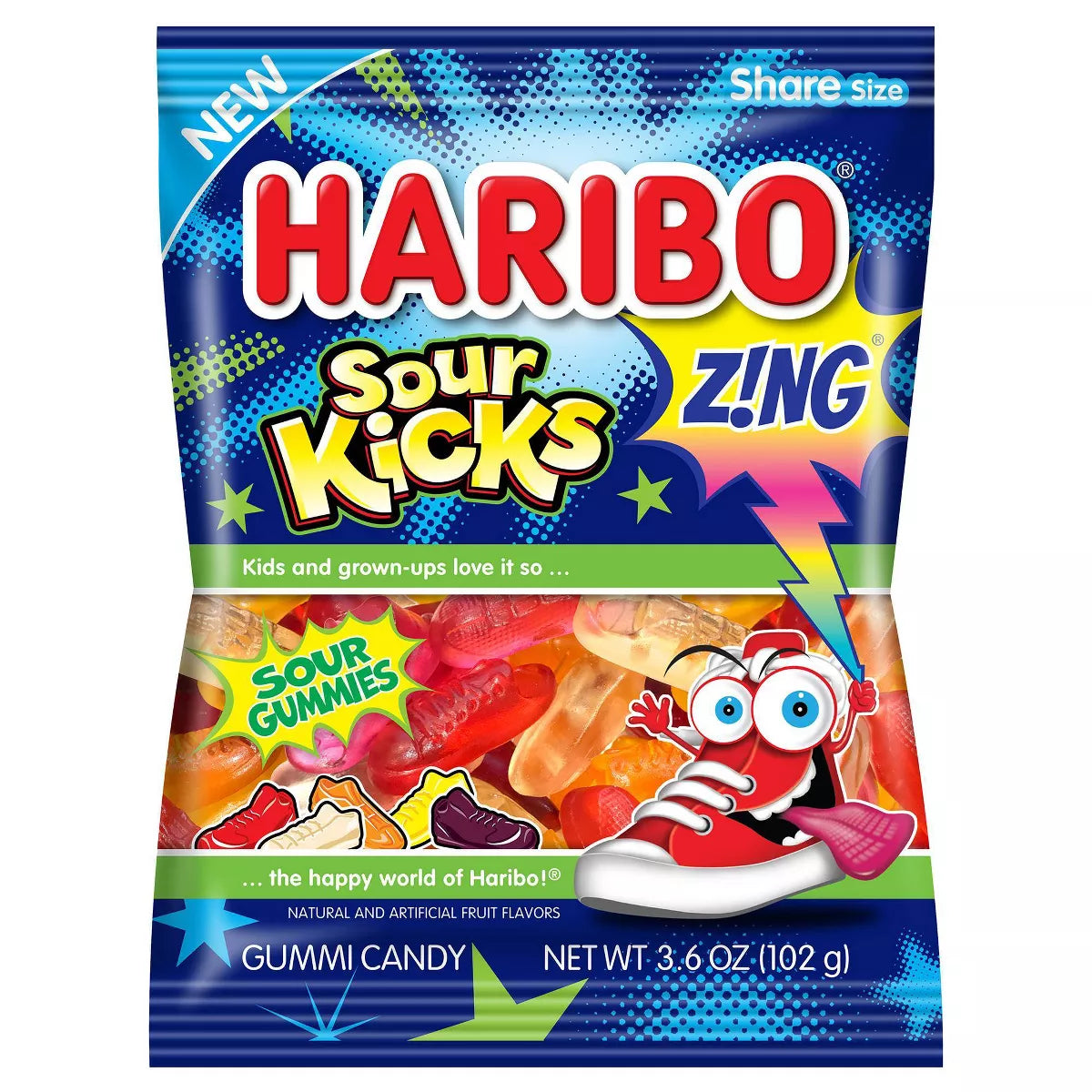 Haribo Zing Kicks Gummy Candy, 3.1 oz