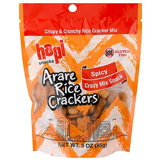 Hapi Arare Rice Crackers Spicy Crazy Mix 3oz
