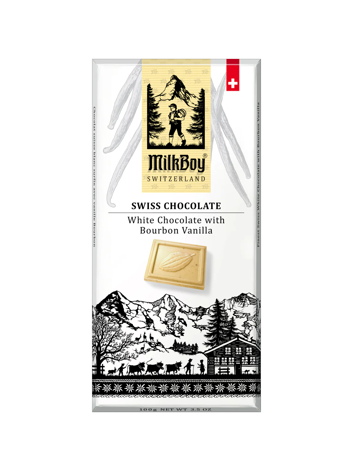 Milkboy Swiss White Chocolate With Bourbon Vanilla Bar, 3.5 oz