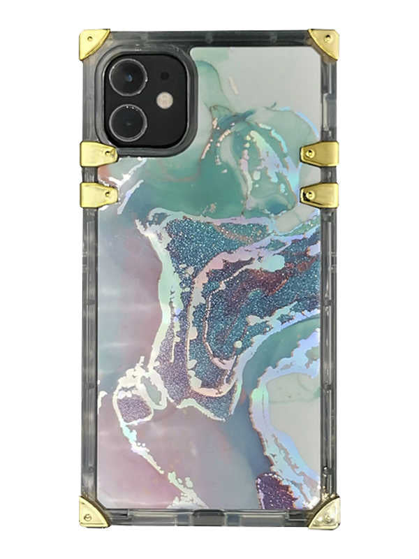 Green Tie Dye Square iPhone Case
