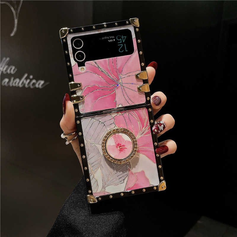 Pink Flower & Black Butterfly Galaxy Z Flip 3/4/5 Case