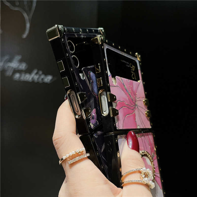 Pink Flower & Black Butterfly Galaxy Z Flip 3/4/5 Case