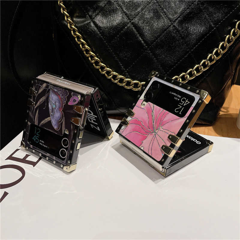 Pink Flower & Black Butterfly Galaxy Z Flip 3/4/5 Case
