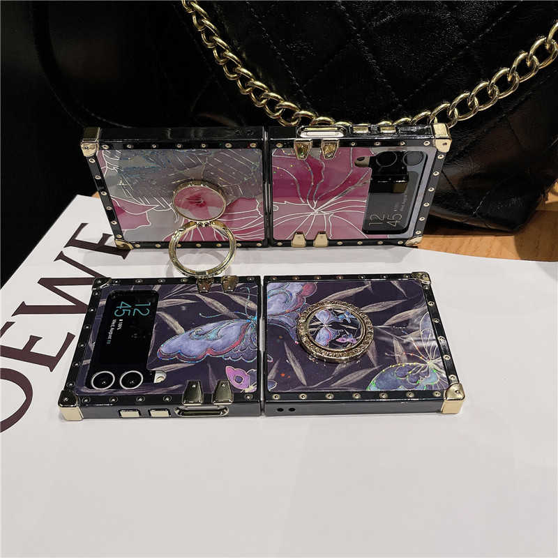 Pink Flower & Black Butterfly Galaxy Z Flip 3/4/5 Case