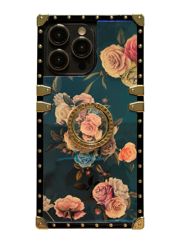 Peony Blossoms Square iPhone Case