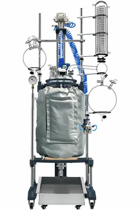 Across International 150L Single Jacketed Glass Reactor With Air Motor