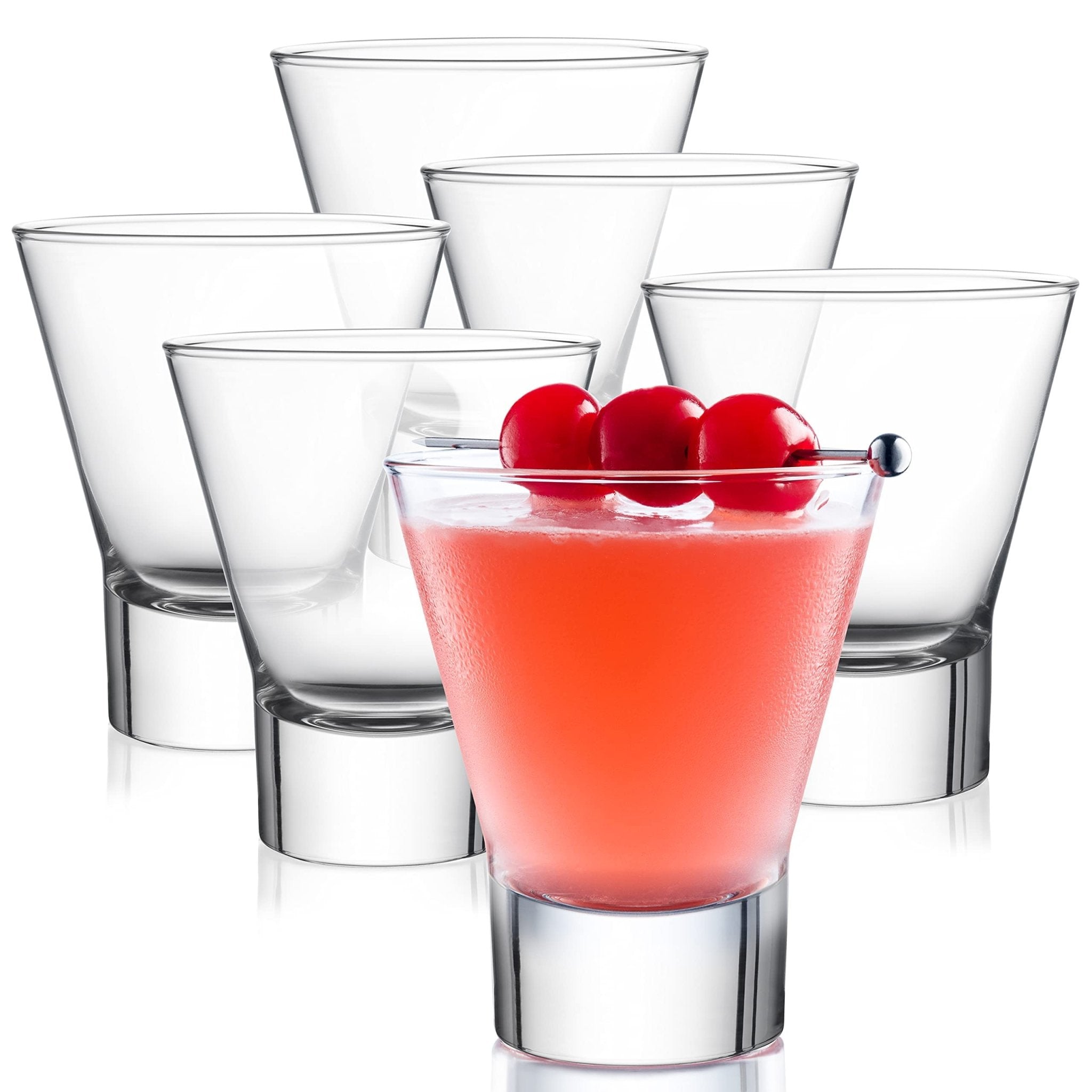 6-Pack YPSILON Cocktail Glasses - 8.5oz, Stemless, Lead-Free