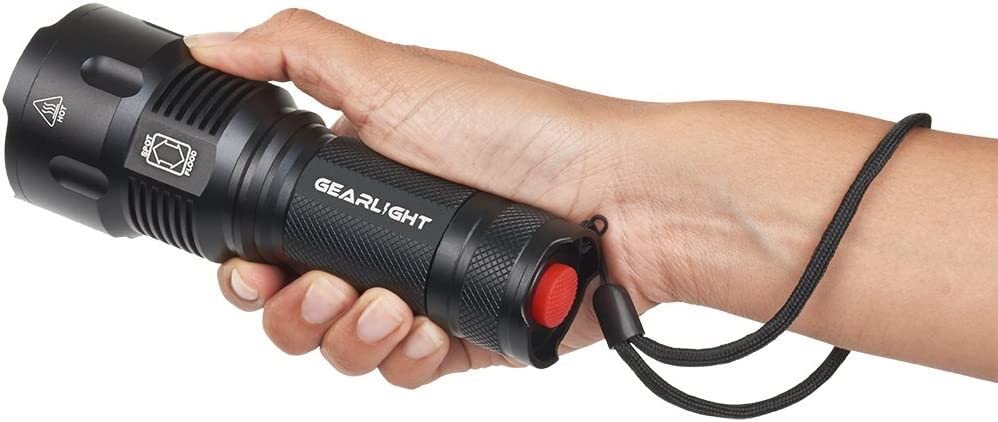 High-Powered LED Flashlight S1200 - Mid Size, Zoomable, Water Resistant, Handheld Light - High Lumen Camping, Outdoor, Emergency