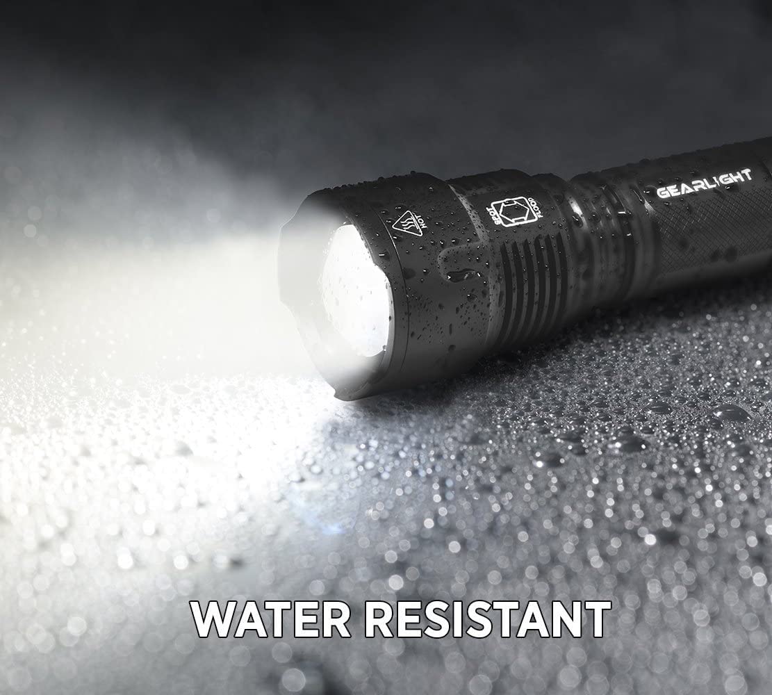 High-Powered LED Flashlight S1200 - Mid Size, Zoomable, Water Resistant, Handheld Light - High Lumen Camping, Outdoor, Emergency