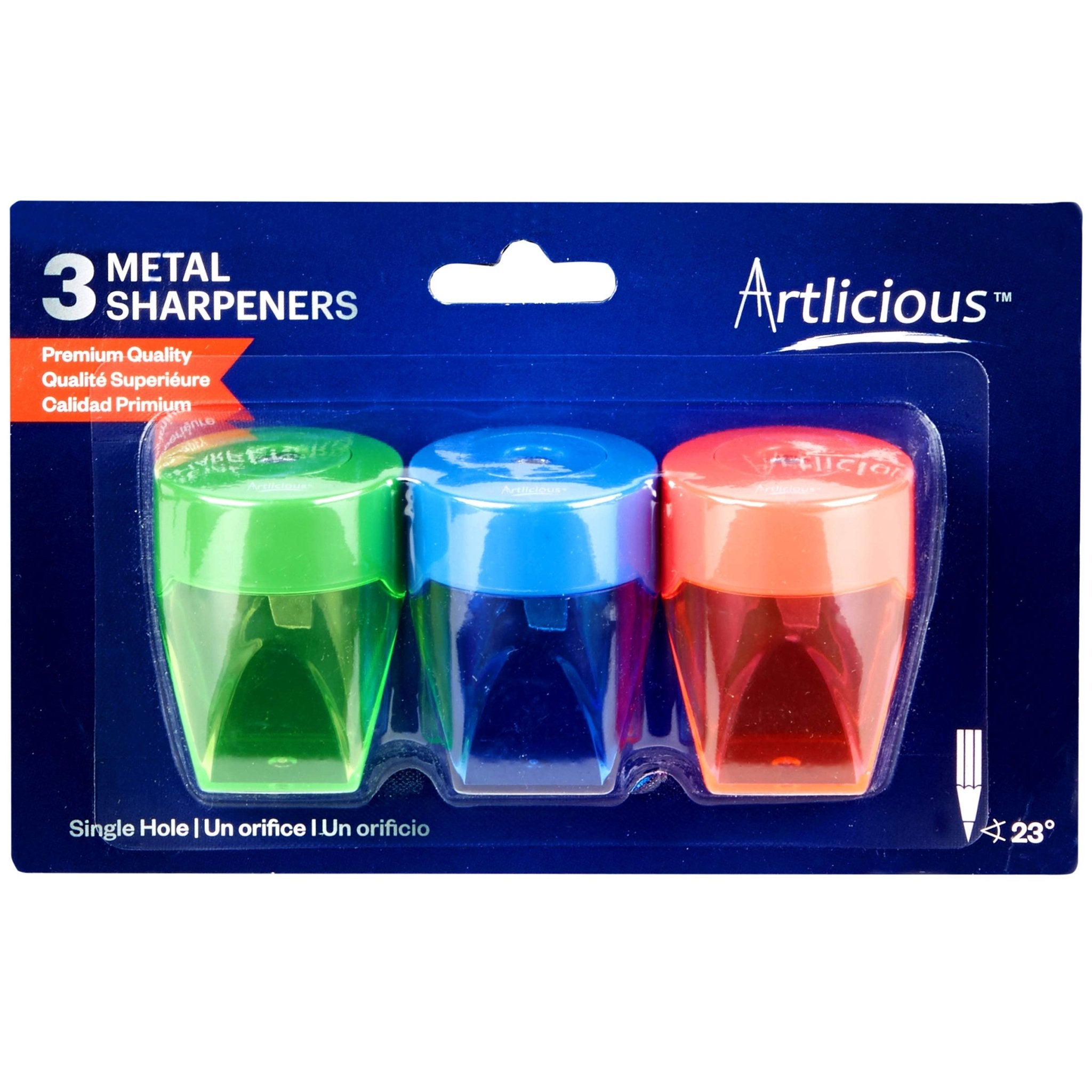 Metal Pencil Sharpener - 3 Pack