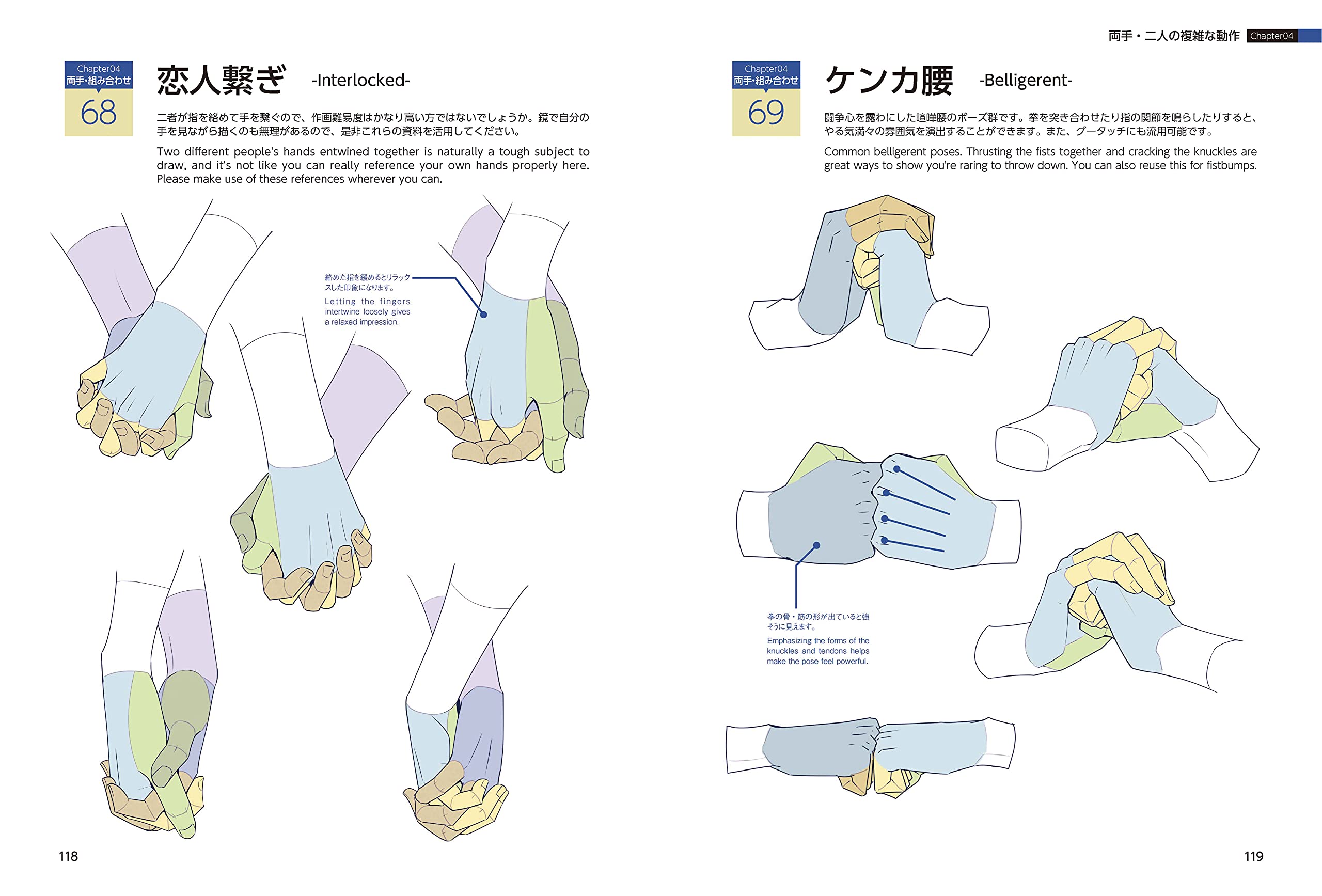 Practical Poses of The Hands WITH SIDE-BY-SIDE TRANSLATIONS