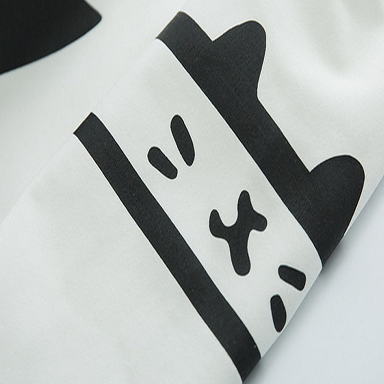 Purr-fectly Adorable: Harajuku Cat Ear Paw Drawstring Letter Hoodie - Embrace Your Inner Cuteness! ????