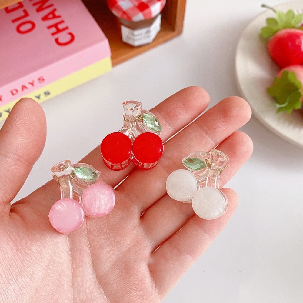 3PC Korean Kawaii Cute Cherry Hair Clip