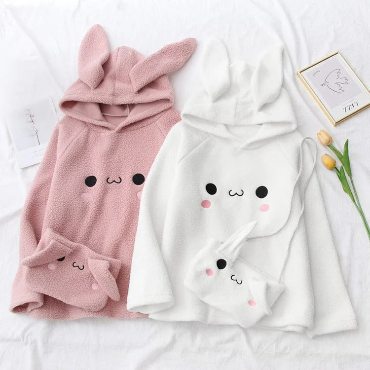 Kawaii Harajuku Shy Rabbit Hoodie