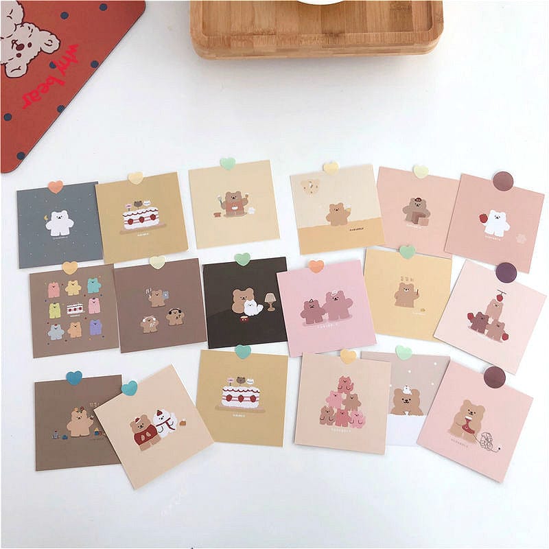 9pcs Korean Cute Cartoon Wall Cards