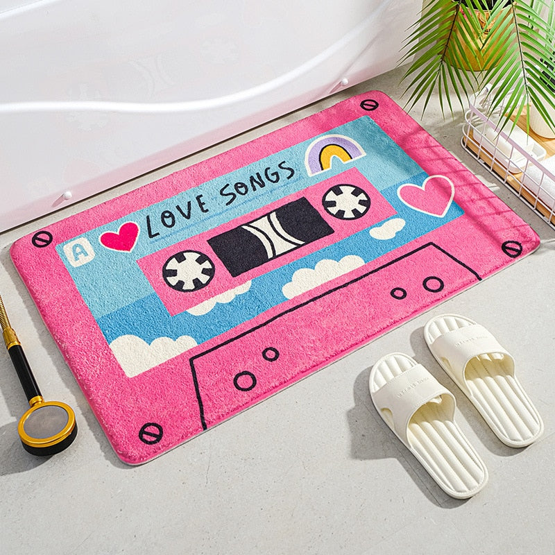 Vintage Vibes: Retro Classic Cassette Music Tape Soft Bath Mat