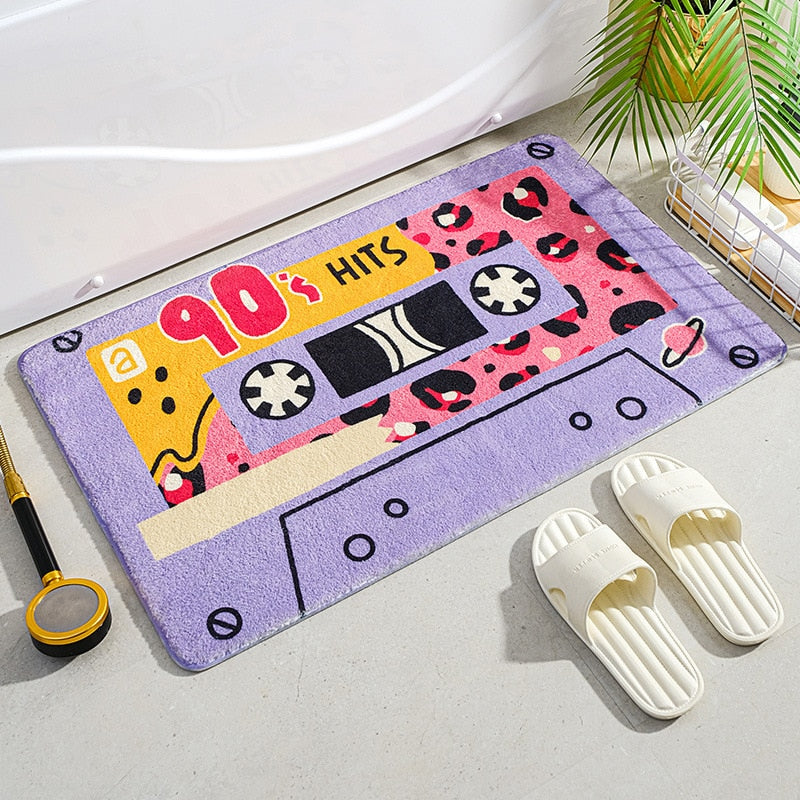 Vintage Vibes: Retro Classic Cassette Music Tape Soft Bath Mat