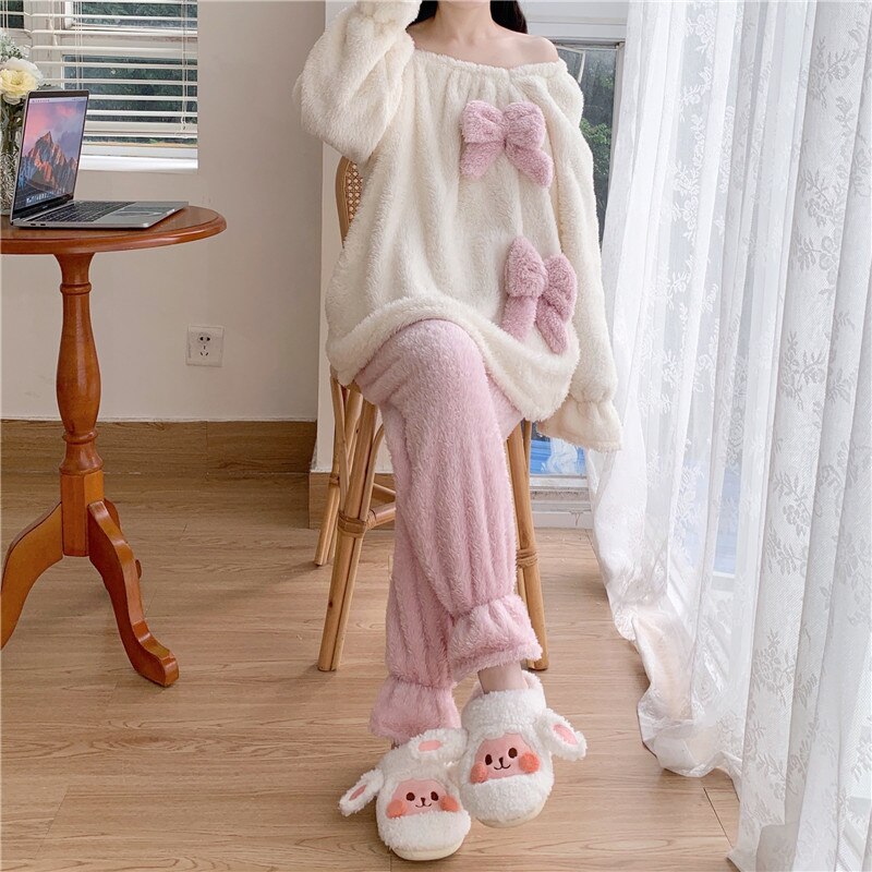 Fluffy Bow Kawaii Lounge Pyjamas