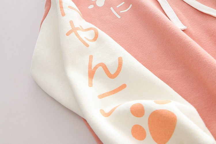 Meow Elegance: Harajuku Kitty Paw Letter Hooded Sweatshirt - Elevate Your Style with Feline Charm! ????