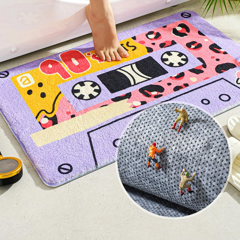 Vintage Vibes: Retro Classic Cassette Music Tape Soft Bath Mat