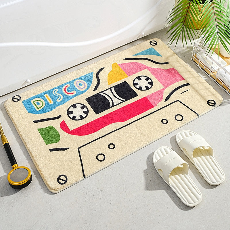 Vintage Vibes: Retro Classic Cassette Music Tape Soft Bath Mat