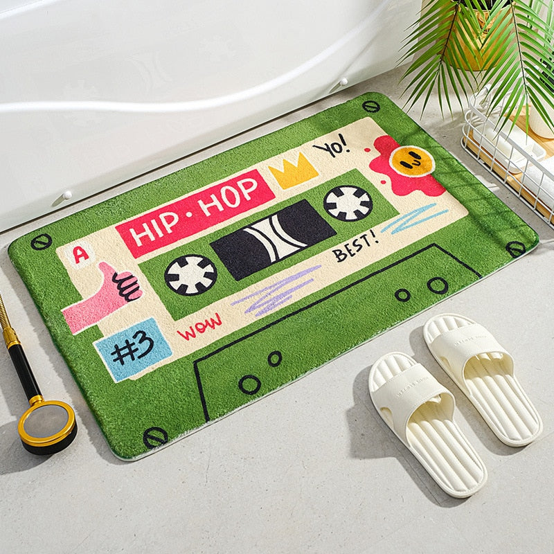 Vintage Vibes: Retro Classic Cassette Music Tape Soft Bath Mat