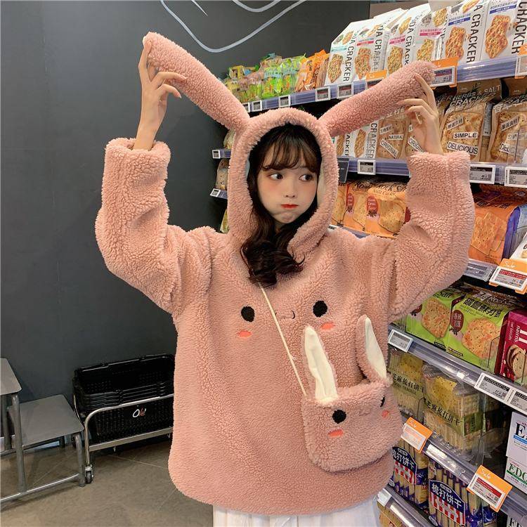 Kawaii Harajuku Shy Rabbit Hoodie