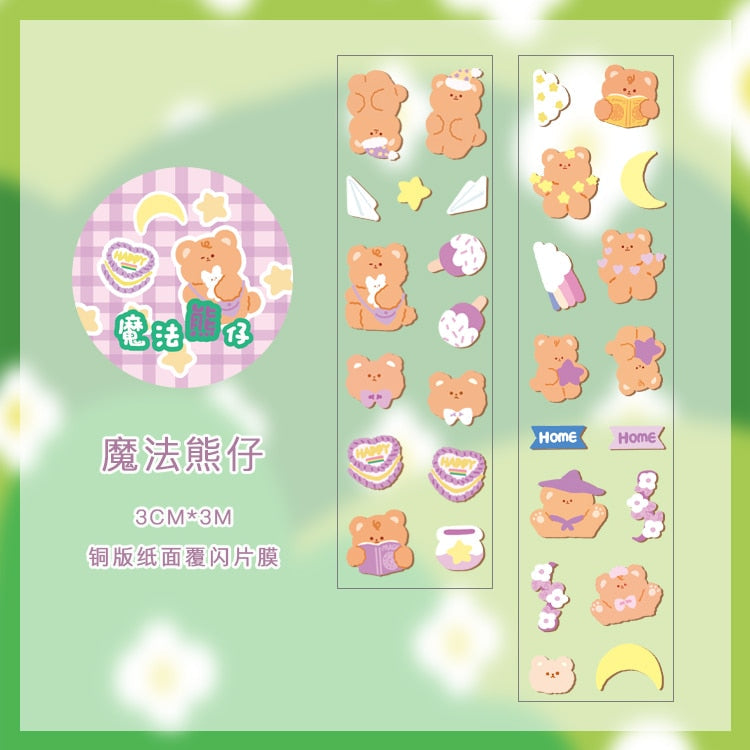 1Roll Kawaii Bear Club Sticker Tape