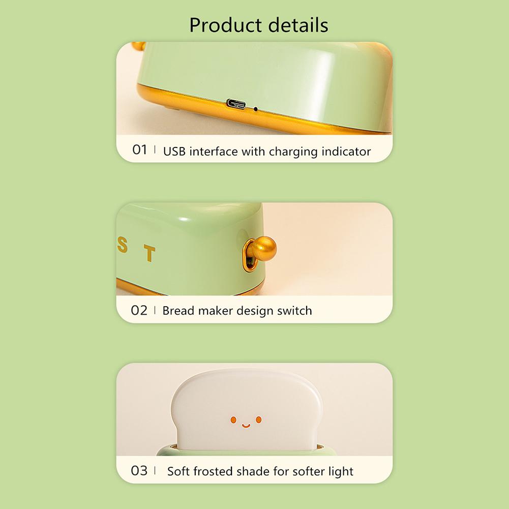 LED Toast Bread USB Night Light