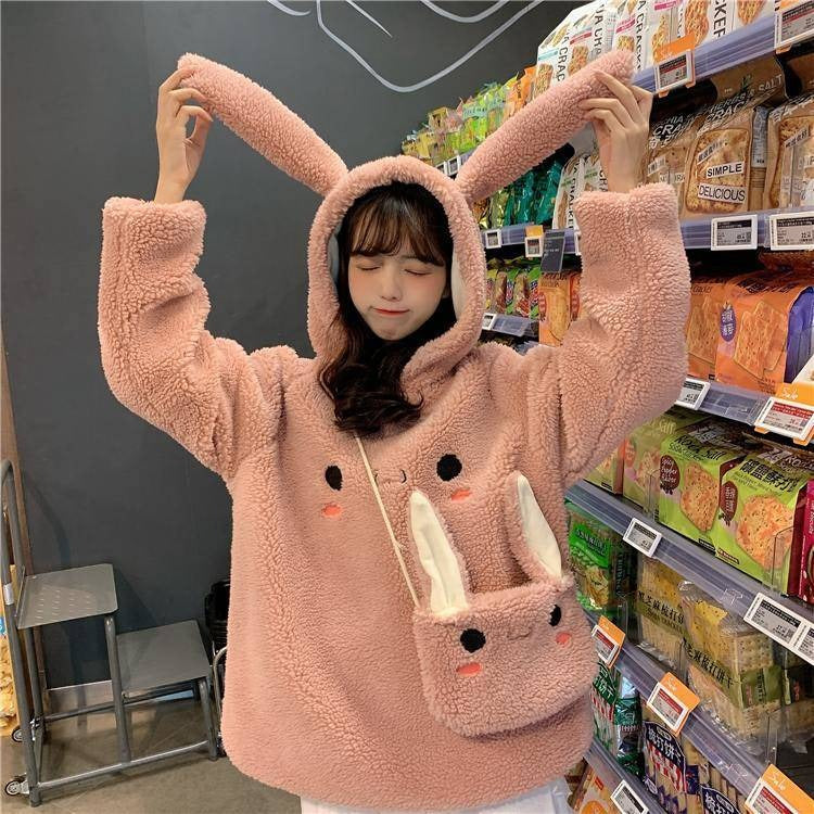 Kawaii Harajuku Shy Rabbit Hoodie