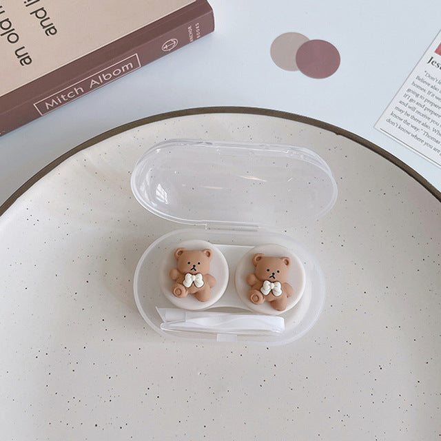 Kawaii Cat Paw Brown Cute Contact Lens Case