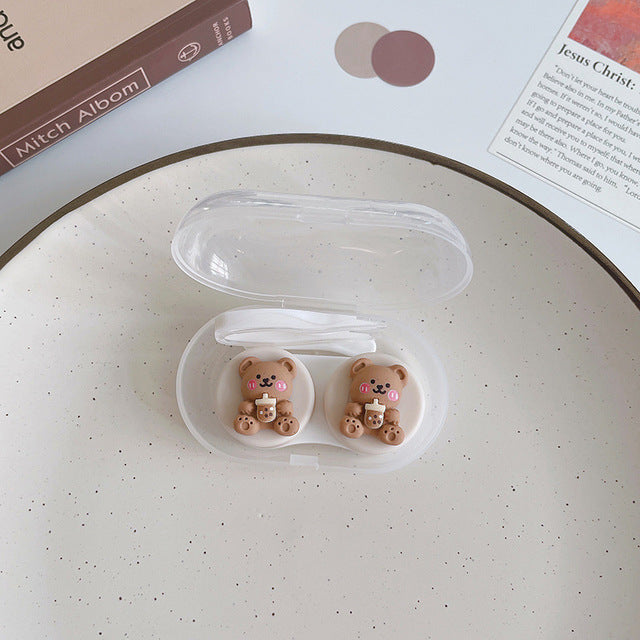 Kawaii Cat Paw Brown Cute Contact Lens Case