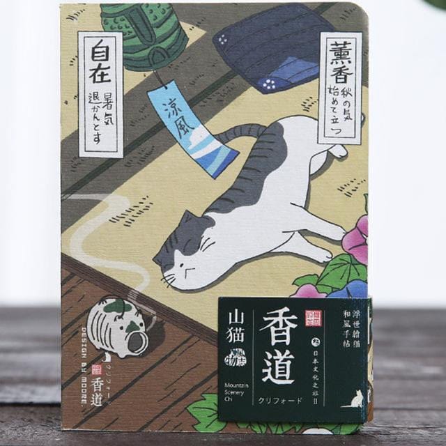 Creative Japanese Cat Diary Habit Tracker A6