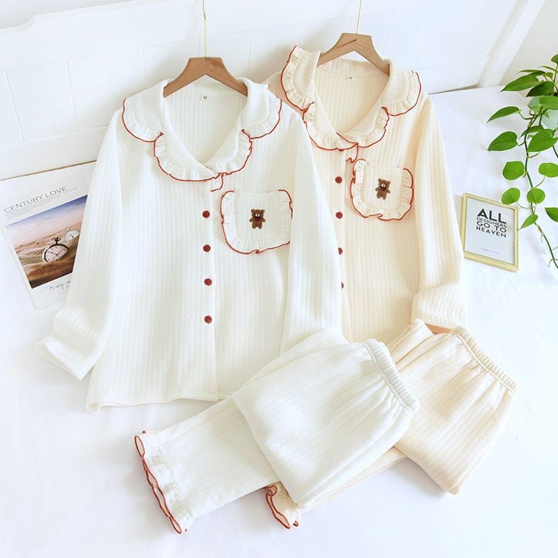 Cute Bear Spring Collar Korean Style House Clothes